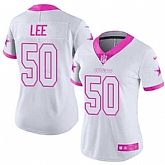Glued Women Nike Dallas Cowboys #50 Sean Lee White Pink Rush Limited Jersey,baseball caps,new era cap wholesale,wholesale hats