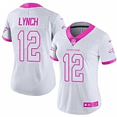 Glued Women Nike Denver Broncos #12 Paxton Lynch White Pink Rush Limited Jersey,baseball caps,new era cap wholesale,wholesale hats