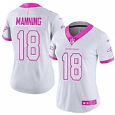 Glued Women Nike Denver Broncos #18 Peyton Manning White Pink Rush Limited Jersey,baseball caps,new era cap wholesale,wholesale hats