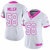 Glued Women Nike Denver Broncos #58 Von Miller White Pink Rush Limited Jersey,baseball caps,new era cap wholesale,wholesale hats