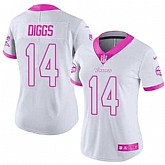 Glued Women Nike Minnesota Vikings #14 Stefon Diggs White Pink Rush Limited Jersey,baseball caps,new era cap wholesale,wholesale hats