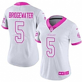 Glued Women Nike Minnesota Vikings #5 Teddy Bridgewater White Pink Rush Limited Jersey,baseball caps,new era cap wholesale,wholesale hats