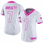 Glued Women Nike New England Patriots #7 Jacoby Brissett White Pink Rush Limited Jersey,baseball caps,new era cap wholesale,wholesale hats