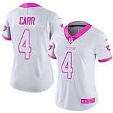 Glued Women Nike Oakland Raiders #4 Derek Carr White Pink Rush Limited Jersey,baseball caps,new era cap wholesale,wholesale hats