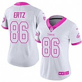 Glued Women Nike Philadelphia Eagles #86 Zach Ertz White Pink Rush Limited Jersey,baseball caps,new era cap wholesale,wholesale hats
