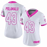 Glued Women Nike Pittsburgh Steelers #43 Troy Polamalu White Pink Rush Limited Jersey,baseball caps,new era cap wholesale,wholesale hats