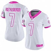 Glued Women Nike Pittsburgh Steelers #7 Ben Roethlisberger White Pink Rush Limited Jersey,baseball caps,new era cap wholesale,wholesale hats