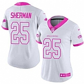 Glued Women Nike Seattle Seahawks #25 Richard Sherman White Pink Rush Limited Jersey,baseball caps,new era cap wholesale,wholesale hats