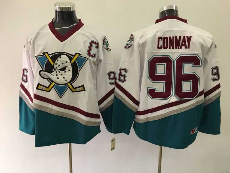 Anaheim Ducks #96 Conway White CCM Throwback Stitched NHL Jersey