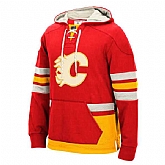 Calgary Flames Blank (No Name & Number) Red-Yellow Stitched NHL Pullover Hoodie WanKe,baseball caps,new era cap wholesale,wholesale hats