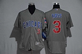 Chicago Cubs #3 David Ross Mitchell And Ness Gray Flexbase Collection Stitched Jersey,baseball caps,new era cap wholesale,wholesale hats