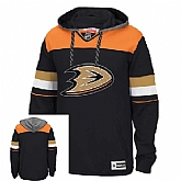 Customized Men's Anaheim Ducks Any Name & Number Black-Golden Stitched Hoodie,baseball caps,new era cap wholesale,wholesale hats