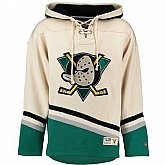 Customized Men's Anaheim Ducks Any Name & Number Cream CCM Throwback Stitched NHL Hoodie,baseball caps,new era cap wholesale,wholesale hats