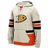 Customized Men's Anaheim Ducks Any Name & Number Light-Gray Stitched NHL Hoodie,baseball caps,new era cap wholesale,wholesale hats