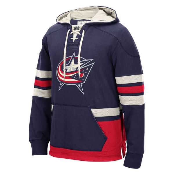 Customized Men's Blue Jackets Any Name & Number Navy Blue-Red Stitched Hoodie
