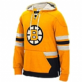 Customized Men's Boston Bruins Any Name & Number Yellow Stitched Hoodie,baseball caps,new era cap wholesale,wholesale hats