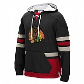 Customized Men's Chicago Blackhawks Any Name & Number Black-Red Stitched Hoodie,baseball caps,new era cap wholesale,wholesale hats