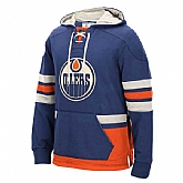 Customized Men's Edmonton Oilers Any Name & Number Navy Blue-Orange Stitched Hoodie,baseball caps,new era cap wholesale,wholesale hats