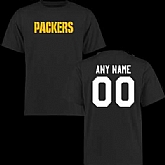 Customized Men's Green Bay Packers Design Your Own Black Fitted T-Shirt,baseball caps,new era cap wholesale,wholesale hats