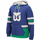 Customized Men's Hartford Whalers Any Name & Number Blue Stitched Hoodie,baseball caps,new era cap wholesale,wholesale hats
