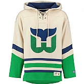 Customized Men's Hartford Whalers Any Name & Number Cream Stitched NHL Hoodie,baseball caps,new era cap wholesale,wholesale hats