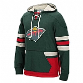 Customized Men's Minnesota Wild Any Name & Number Green-Red Stitched Hoodie,baseball caps,new era cap wholesale,wholesale hats