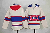 Customized Men's Montreal Canadiens Any Name & Number Cream CCM Throwback Stitched NHL Hoodie,baseball caps,new era cap wholesale,wholesale hats