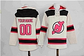 Customized Men's New Jersey Devils Any Name & Number Cream Stitched NHL Hoodie,baseball caps,new era cap wholesale,wholesale hats