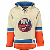 Customized Men's New York Islanders Any Name & Number Cream Stitched NHL Hoodie,baseball caps,new era cap wholesale,wholesale hats