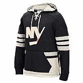 Customized Men's New York Islanders Any Name & Number New Black Stitched Hoodie,baseball caps,new era cap wholesale,wholesale hats