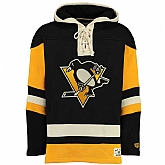 Customized Men's Pittsburgh Penguins Any Name & Number Black-Yellow Stitched NHL Hoodie,baseball caps,new era cap wholesale,wholesale hats