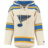 Customized Men's St. Louis Blues Any Name & Number Cream CCM Throwback Stitched NHL Hoodie,baseball caps,new era cap wholesale,wholesale hats