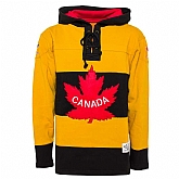 Customized Men's Team Canada Olympic Any Name & Number Yellow CCM Throwback Stitched NHL Hoodie