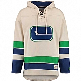 Customized Men's Vancouver Canucks Any Name & Number Cream Stitched NHL Hoodie,baseball caps,new era cap wholesale,wholesale hats