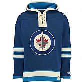 Customized Men's Winnipeg Jets Any Name & Number Blue Stitched NHL Hoodie,baseball caps,new era cap wholesale,wholesale hats