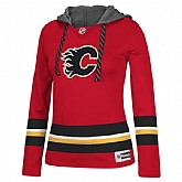 Customized Women Calgary Flames Any Name & Number Red Stitched Hockey Hoodie,baseball caps,new era cap wholesale,wholesale hats