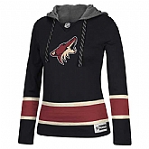 Customized Women Phoenix Coyotes Any Name & Number Black Stitched Hockey Hoodie,baseball caps,new era cap wholesale,wholesale hats