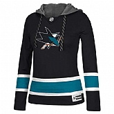 Customized Women San Jose Sharks Any Name & Number Black Stitched Hockey Hoodie,baseball caps,new era cap wholesale,wholesale hats