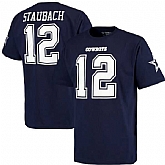 MEN'S DALLAS COWBOYS #12 ROGER STAUBACH NAVY RETIRED PLAYER NAME & NUMBER T-SHIRT,baseball caps,new era cap wholesale,wholesale hats