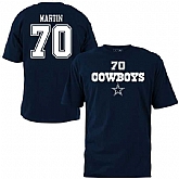 MEN'S DALLAS COWBOYS #70 ZACK MARTIN NAVY BLUE NAME & NUMBER T-SHIRT,baseball caps,new era cap wholesale,wholesale hats