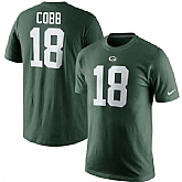 MEN'S GREEN BAY PACKERS #18 RANDALL COBB NIKE GREEN PLAYER NAME & NUMBER T-SHIRT,baseball caps,new era cap wholesale,wholesale hats