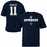 MENS DALLAS COWBOYS #11 COLE BEASLEY NAVY BLUE NAME x26 NUMBER T-SHIRT,baseball caps,new era cap wholesale,wholesale hats