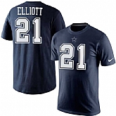 Men's Dallas Cowboys #21 Ezekiel Elliott Nike Navy Player Pride Name & Number T-Shirt,baseball caps,new era cap wholesale,wholesale hats