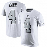 Men's Oakland Raiders #4 Derek Carr Nike White Color Rush Player Pride Name & Number T-Shirt,baseball caps,new era cap wholesale,wholesale hats