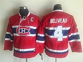 Montreal Canadiens #4 Jean Beliveau Red Stitched NHL Jersey,baseball caps,new era cap wholesale,wholesale hats