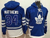 Toronto Maple Leafs #34 Auston Matthews Blue Name & Number Pullover Stitched NHL Hoodie,baseball caps,new era cap wholesale,wholesale hats