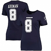 WOMEN DALLAS COWBOYS #8 TROY AIKMAN NAVY RETIRED PLAYER NAME & NUMBER T-SHIRT,baseball caps,new era cap wholesale,wholesale hats