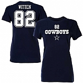 WOMEN DALLAS COWBOYS #82 JASON WITTEN NAVY PLUS SIZE NAME & NUMBER WALNUT T-SHIRT,baseball caps,new era cap wholesale,wholesale hats