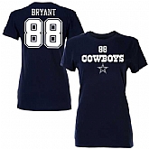 WOMEN DALLAS COWBOYS #88 DEZ BRYANT NAVY BLUE NAME & NUMBER T-SHIRT,baseball caps,new era cap wholesale,wholesale hats