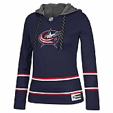 Women Blue Jackets Blank (No Name & Number) Navy Blue Stitched NHL Pullover Hoodie WanKe,baseball caps,new era cap wholesale,wholesale hats